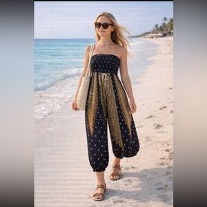 Boho Allá Sim NWT Print Harem Pants/Jumpsuit size XS.